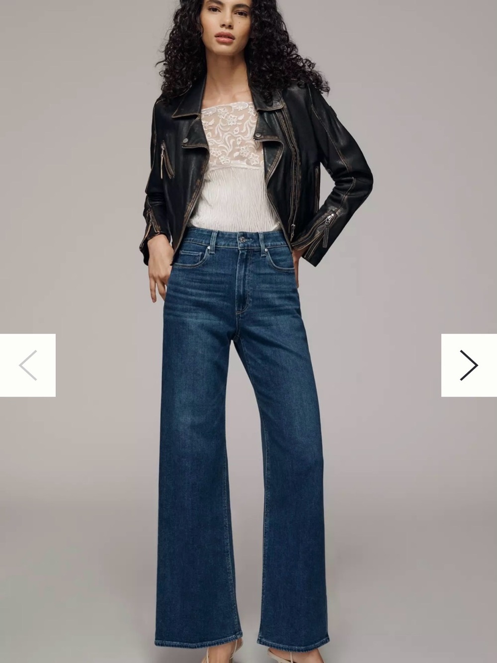 PAIGE Wide-Leg Jeans in Deep Blue Denim